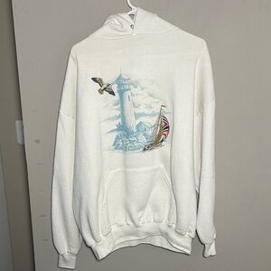 Jerzees lighthouse sailing vintage White Super Sweats Hoodie